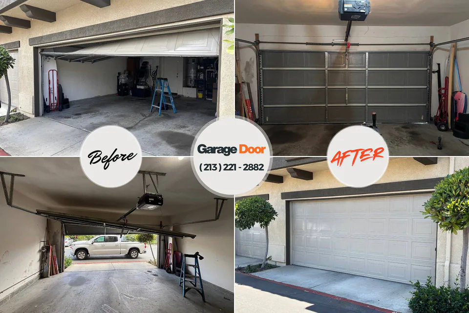 Before and after: garage door repair Stark County